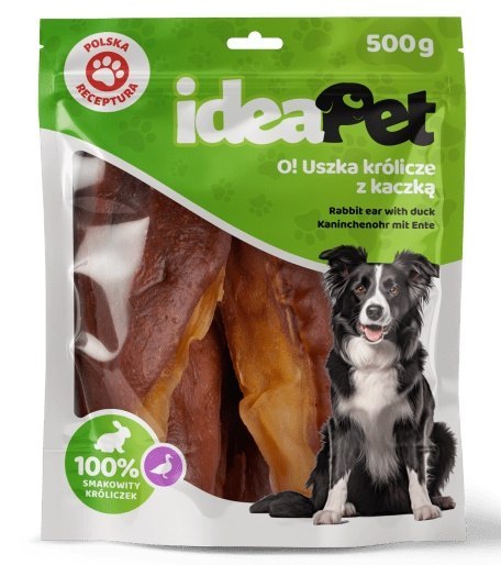 IdeaPet Uszka królicze z kaczką 500g