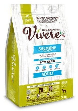 Vivere Dog Medium Adult Salmon 3kg Karma Monobiałkowa z Łososiem [termin ważności: 25.01.2026]