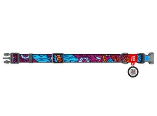 Collar WauDog Nylon Obroża nylonowa z QR-paszportem, plastikowy fastex, wzór LATO, 20mm/28-40cm