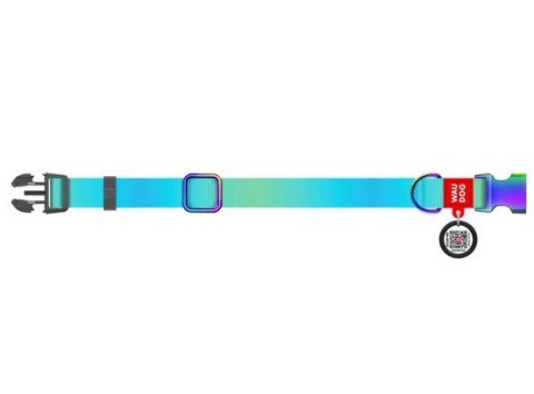 Collar WauDog Recycled Obroża nylonowa z QR-paszportem, gradient L 25mm/33-49cm niebieski