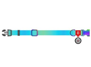 Collar WauDog Recycled Obroża nylonowa z QR-paszportem, gradient M 20mm x 28-40cm niebieski