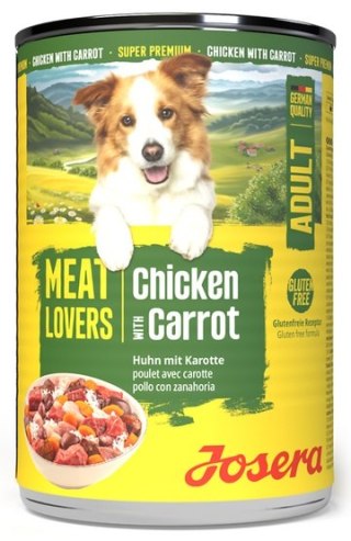 Josera Pies Meat Lovers Menu Kurczak z marchewką puszka 400g