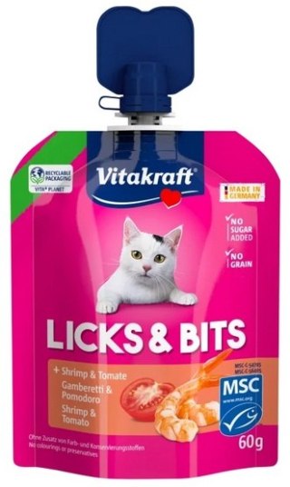 Vitakraft Cat Licks & Bits - Krewetka i pomidor 60g